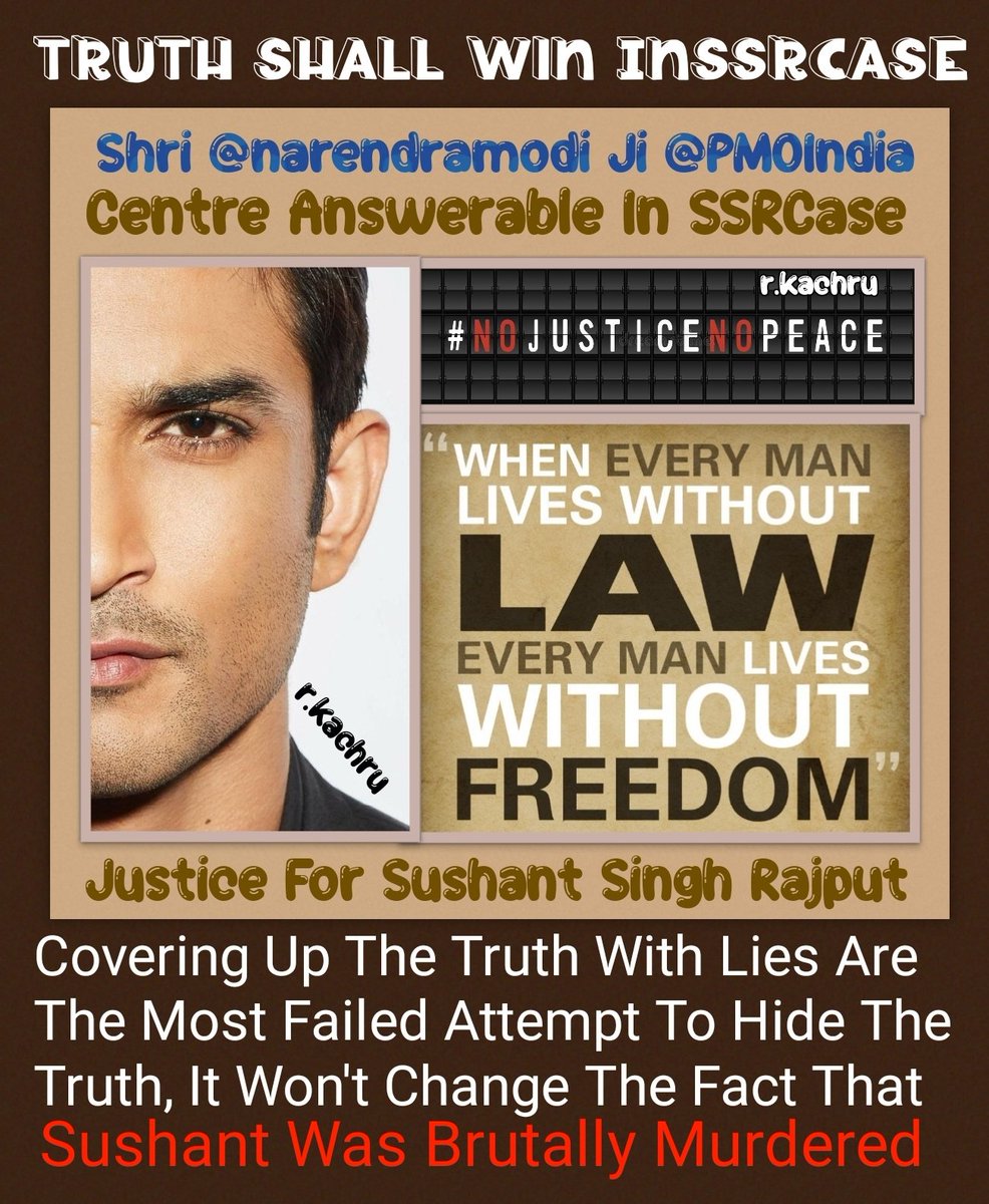 Rachna Kachru 🇮🇳 Celebrate Sushant Everyday❤️🦋 (@kachrurachna) on Twitter photo 🔱Har Har Mahadev🔱
<a href="/narendramodi/">Narendra Modi</a> Ji
As Long As We have Faith in Our Own
Cause & An Unconquerable WILL To
Win,Victory will Not Be Denied.The
TRUTH Shall Prevail.Sushant,his Family
& We'll get JUSTICE⚖️
No Compromise In SSR Justice
KARMA DOES EXIST🔄
TL~Truth Shall Win InSSRCase 🔱Har Har Mahadev🔱
<a href="/narendramodi/">Narendra Modi</a> Ji
As Long As We have Faith in Our Own
Cause & An Unconquerable WILL To
Win,Victory will Not Be Denied.The
TRUTH Shall Prevail.Sushant,his Family
& We'll get JUSTICE⚖️
No Compromise In SSR Justice
KARMA DOES EXIST🔄
TL~Truth Shall Win InSSRCase