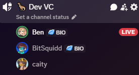 CaityTiny's tweet photo. biomebattle dev vc at 1am, yk what that means? EEPY TIME FOR ME! work time for bit and ben ig  (i have no clue what words they are saying rn) https://t.co/hwwYTc1Ps5