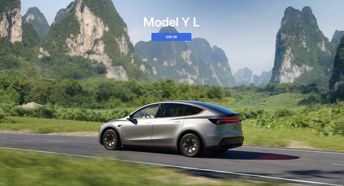 SawyerMerritt's tweet image. BREAKING: Tesla has officially introduced the Model Y L in China.

• Starting price: 339,000 yuan ($47,000 USD)
• Range: 527 miles (CLTC). 327 miles EPA (estimate)
• 4.5s 0-62mph
• 89.6cubic feet of storage
• Deliveries start September 2025 in China