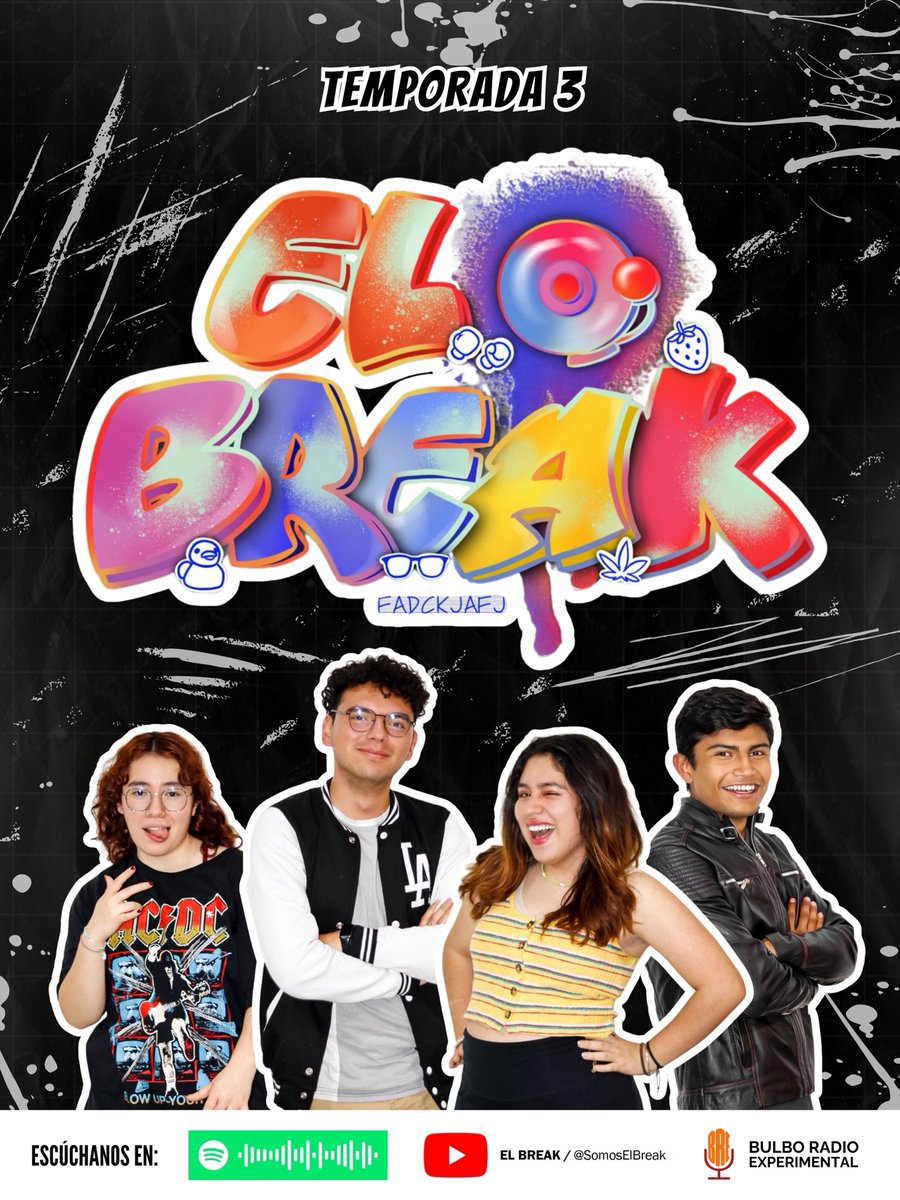 El break (@el_break__) on Twitter photo EL BREAK TEMPORADA 3 👊🏻🎙️
Nuevos temas, chistes, especiales, dinámicas e increíbles invitados te esperan en estos nuevos episodios junto a <a href="/fercz_c/">Fer Cadeza</a>, Carlo, Karla, Pato y Mota; que podrás disfrutar a través de Bulbo Radio Experimental, YouTube y Spotify. EL BREAK TEMPORADA 3 👊🏻🎙️
Nuevos temas, chistes, especiales, dinámicas e increíbles invitados te esperan en estos nuevos episodios junto a <a href="/fercz_c/">Fer Cadeza</a>, Carlo, Karla, Pato y Mota; que podrás disfrutar a través de Bulbo Radio Experimental, YouTube y Spotify.