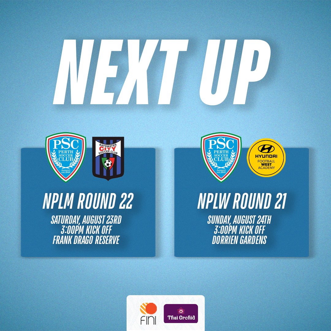 For our final game of the 2025 NPLM season, we make our way to Frank Drago Reserve for the second leg of the Johnny Birighitti Cup against Bayswater. Then on Sunday, we return home for our final NPLW league fixture against the Football West Academy.

#ForzaAzzurri ⚽💙