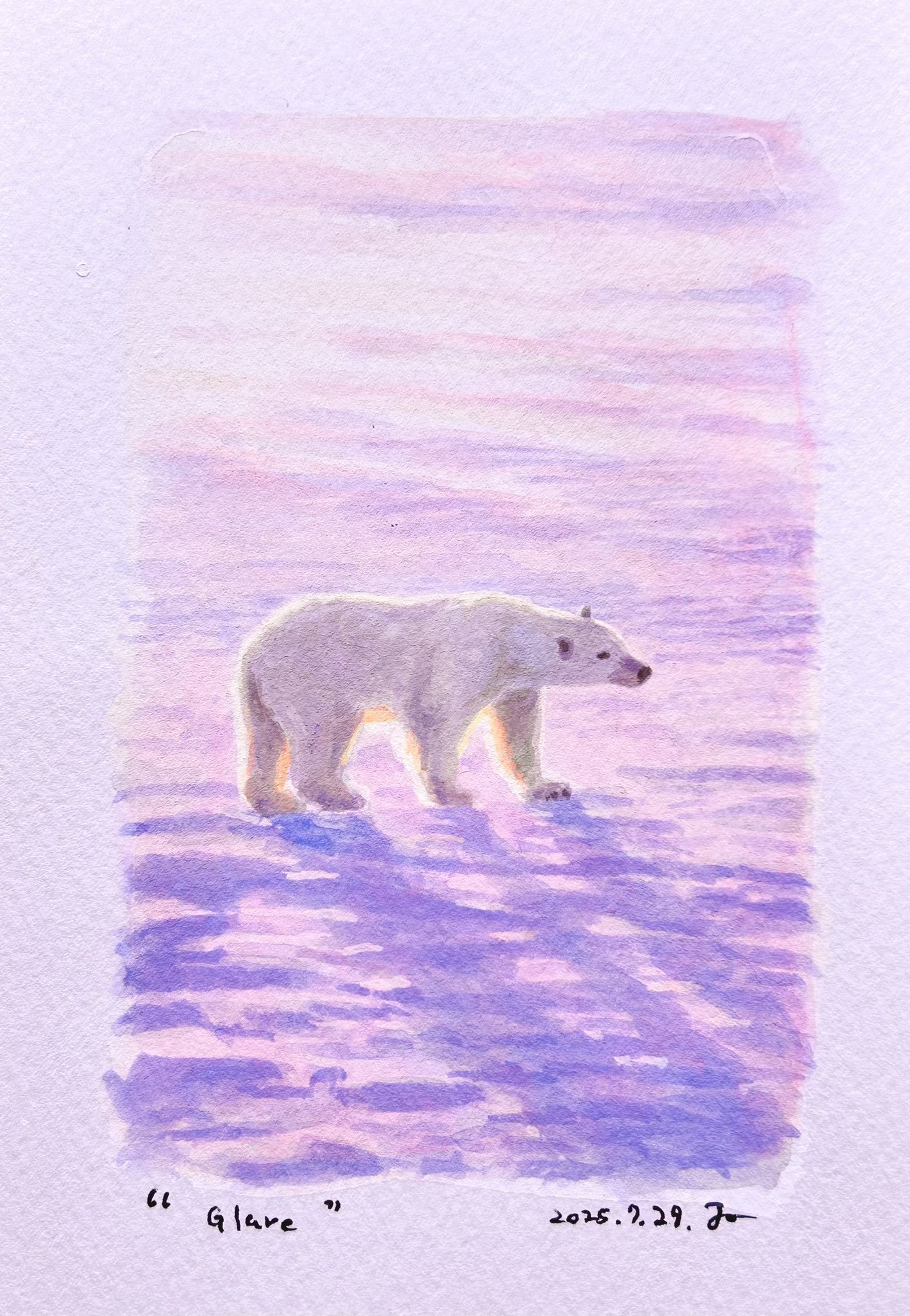 もんちゃん#18 原画 oil painting くま シロクマ もんちゃん#18 原画 oil painting くま シロクマ 絵画