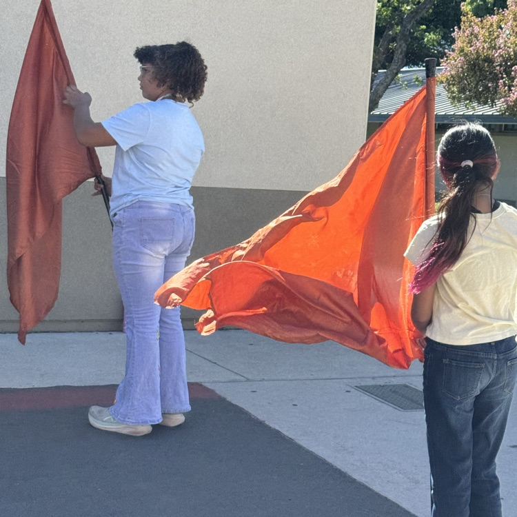 Our color guard students are learning and practicing and they look great! #ehmsbobcats