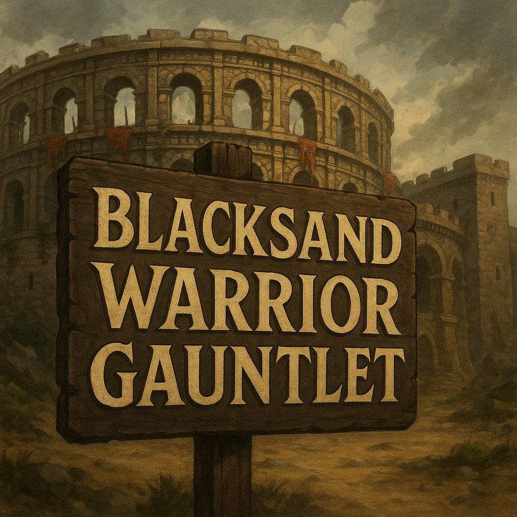 Steezy (@atriox_eth) on Twitter photo ⚔️ The BlackSand Gauntlet: ⚔️
Forgotten Runes Warrior Death Match
The gates of the Arena of BlackSand are opening. The crowd gathers. The air tastes of steel and smoke. ⚔️ The BlackSand Gauntlet: ⚔️
Forgotten Runes Warrior Death Match
The gates of the Arena of BlackSand are opening. The crowd gathers. The air tastes of steel and smoke.