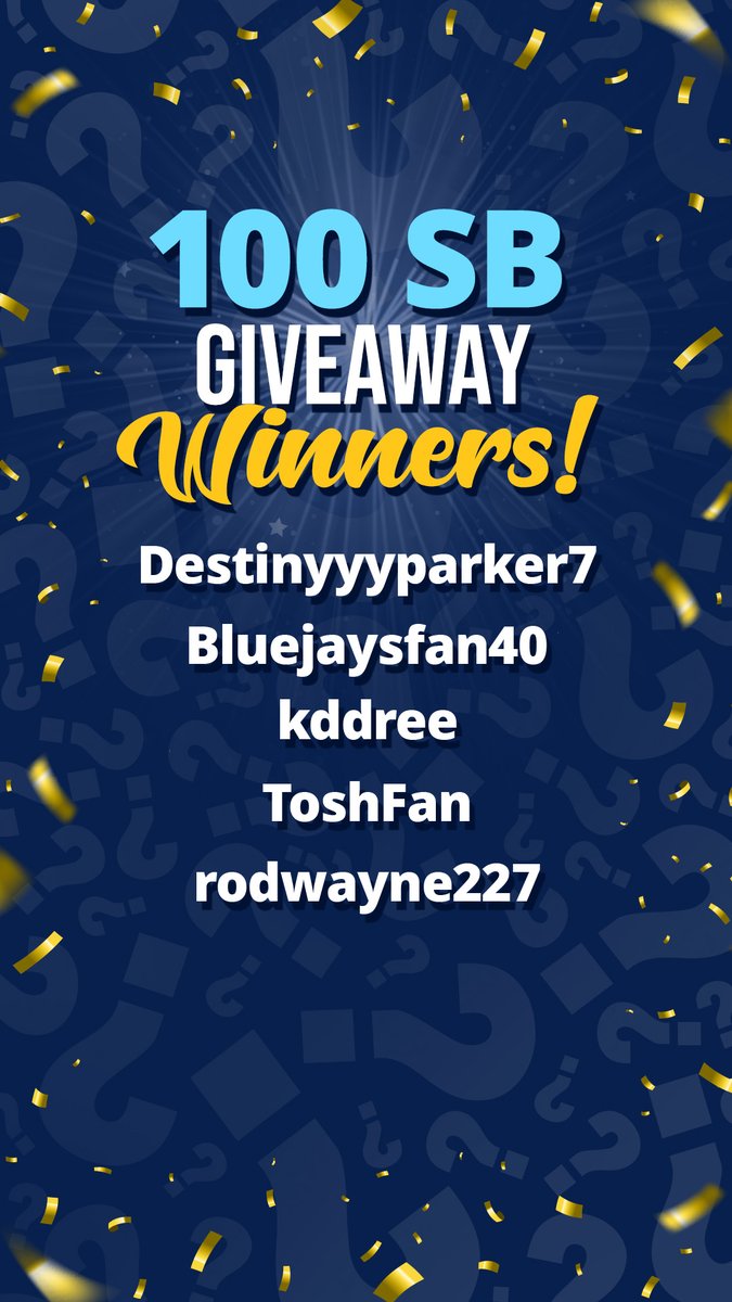 Congratulations to the winners of Thursday's Daily Trivia Live 100 SB giveaway!

Five players from today's game have been drawn - play Tuesday's Live game to find out if you're one of them...

Don't have the app? Get in the game at swagbucksdailytrivia.com