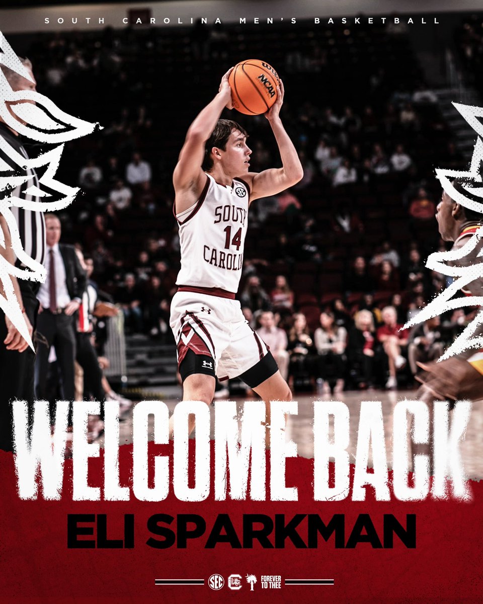 After a year studying abroad in South America, we are excited to announce <a href="/SparkmanEli/">Eli Sparkman</a> has rejoined the team for the upcoming 2025-26 season. 🤙

#Gamecocks🐔🏀 // #ForeverToThee