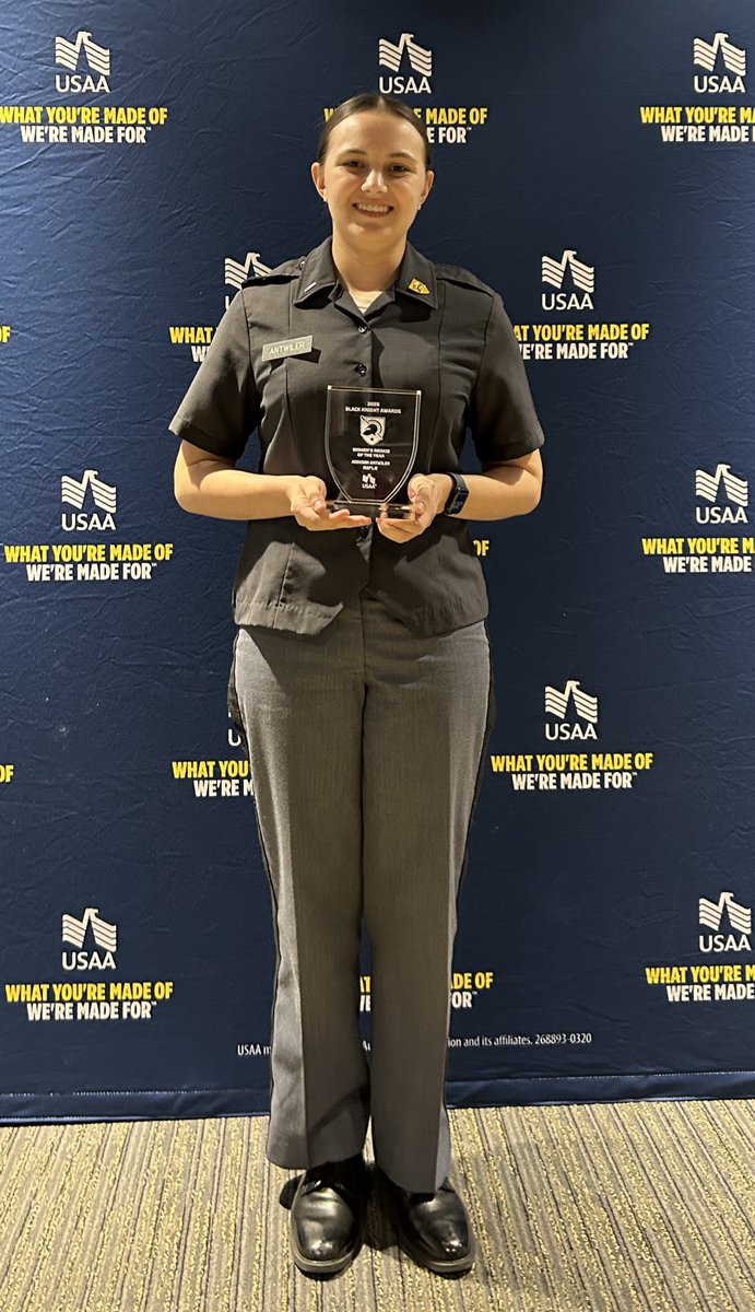 👏🏻CDT ADDISON ANTWILER👏🏻

2025 Black Knight Awards: 
-Women’s Rookie of the Year 🏆
-Finalist for Women’s Performance of the Year for her 596 Air Rifle NCAA Qualifiers performance
-Finalist for Women’s Athlete of the Year
