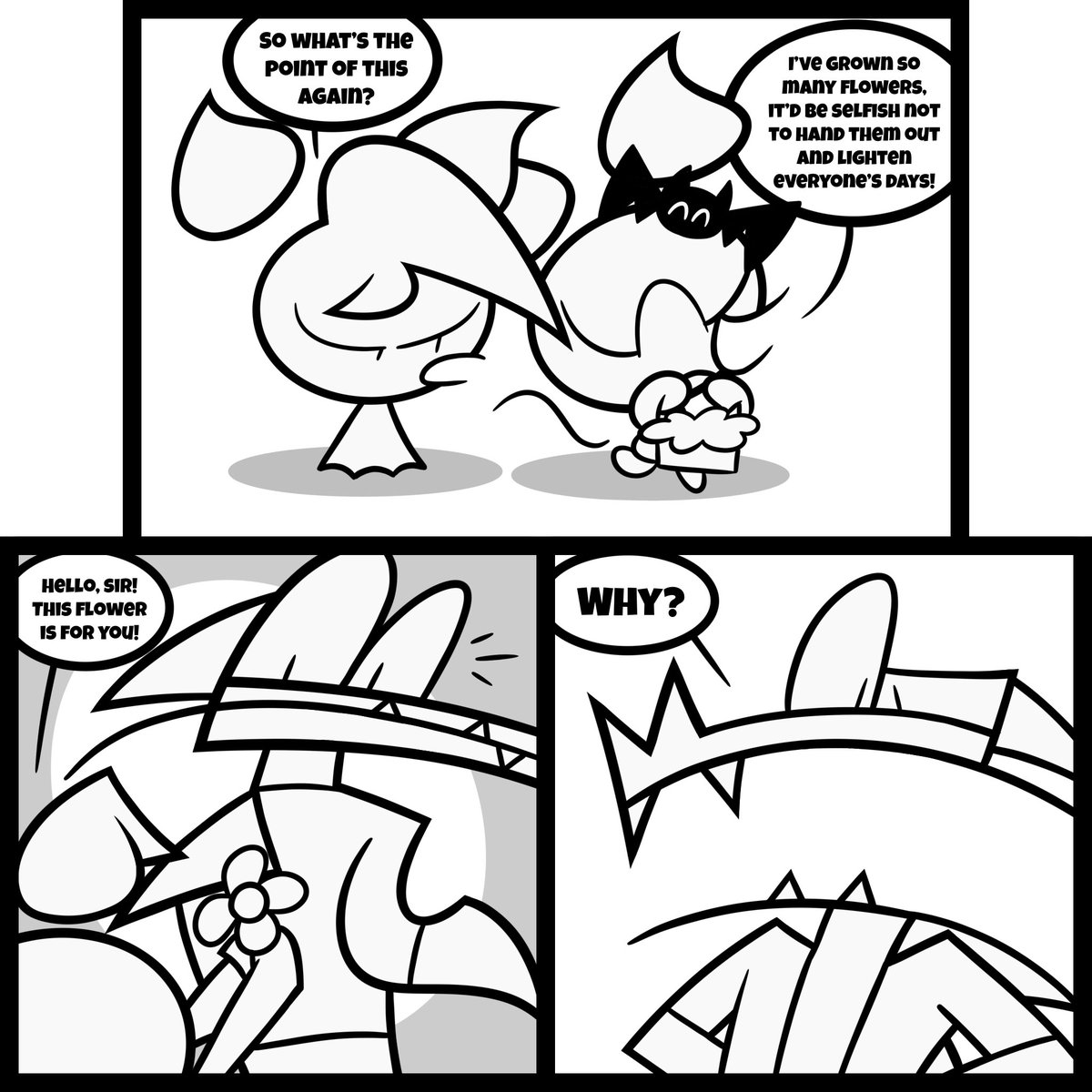 Rude_Rabit's tweet photo. What a Krok 1/2

Siding with the alligator 

#RudeRabit #comic #cartoon #flowers #crocodile https://t.co/pKOYSce806