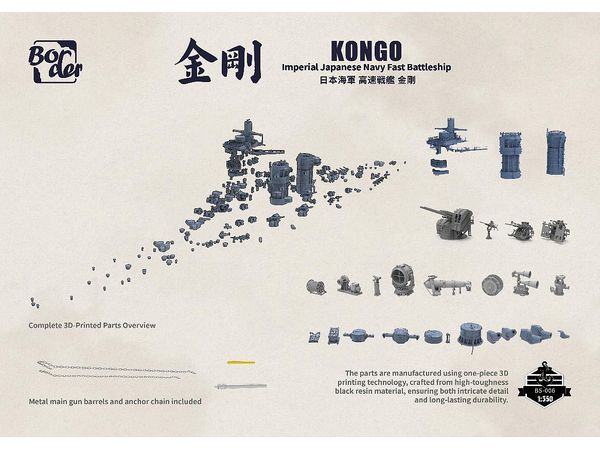 ＊2025年11月＊

1/350 日本海軍 高速戦艦「金剛」レイテ沖海戦 ver. がボーダーモデルから。
完全新金型で、エッチングやデカールはもちろん、金属砲身や3Dプリント部品も充実。船体は外観も内部も忠実に再現され、組み立ても新技術でスムーズ！とのこと。気になる！

shop.hlj.co.jp/4mrJarS