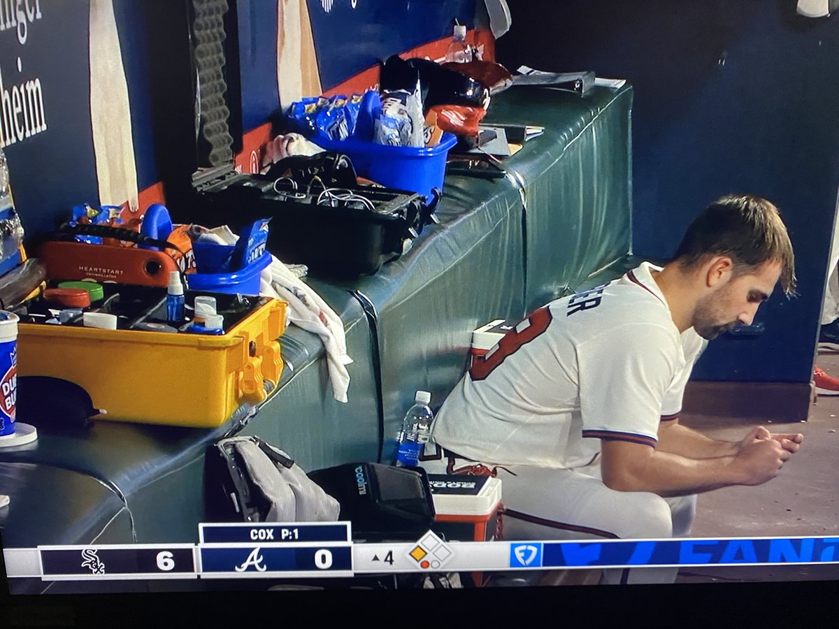 spharr_ATL's tweet photo. A picture of a beaten down pitcher. We know what he’s capable of. He will be back. @grantmcauley @MikeBellATL @putemupcdukes @DavidBottomley2 @Braves #SpencerStrider https://t.co/SdKK10BsC0