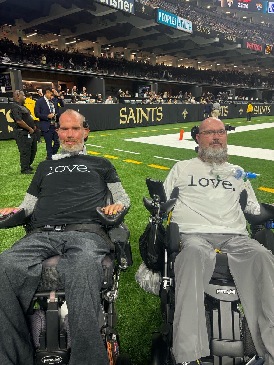 Steve Gleason - "Live Impossible" (@stevegleason) on Twitter photo Pretty monumental day, yesterday! Two doods who should be dead, went to the <a href="/Saints/">New Orleans Saints</a> game. Together! Not dead, yet. Celebrating, and practicing to love the life we have. LOVE. Pretty monumental day, yesterday! Two doods who should be dead, went to the <a href="/Saints/">New Orleans Saints</a> game. Together! Not dead, yet. Celebrating, and practicing to love the life we have. LOVE.
