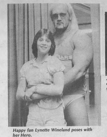 Hogan doing the prom pose with a fan