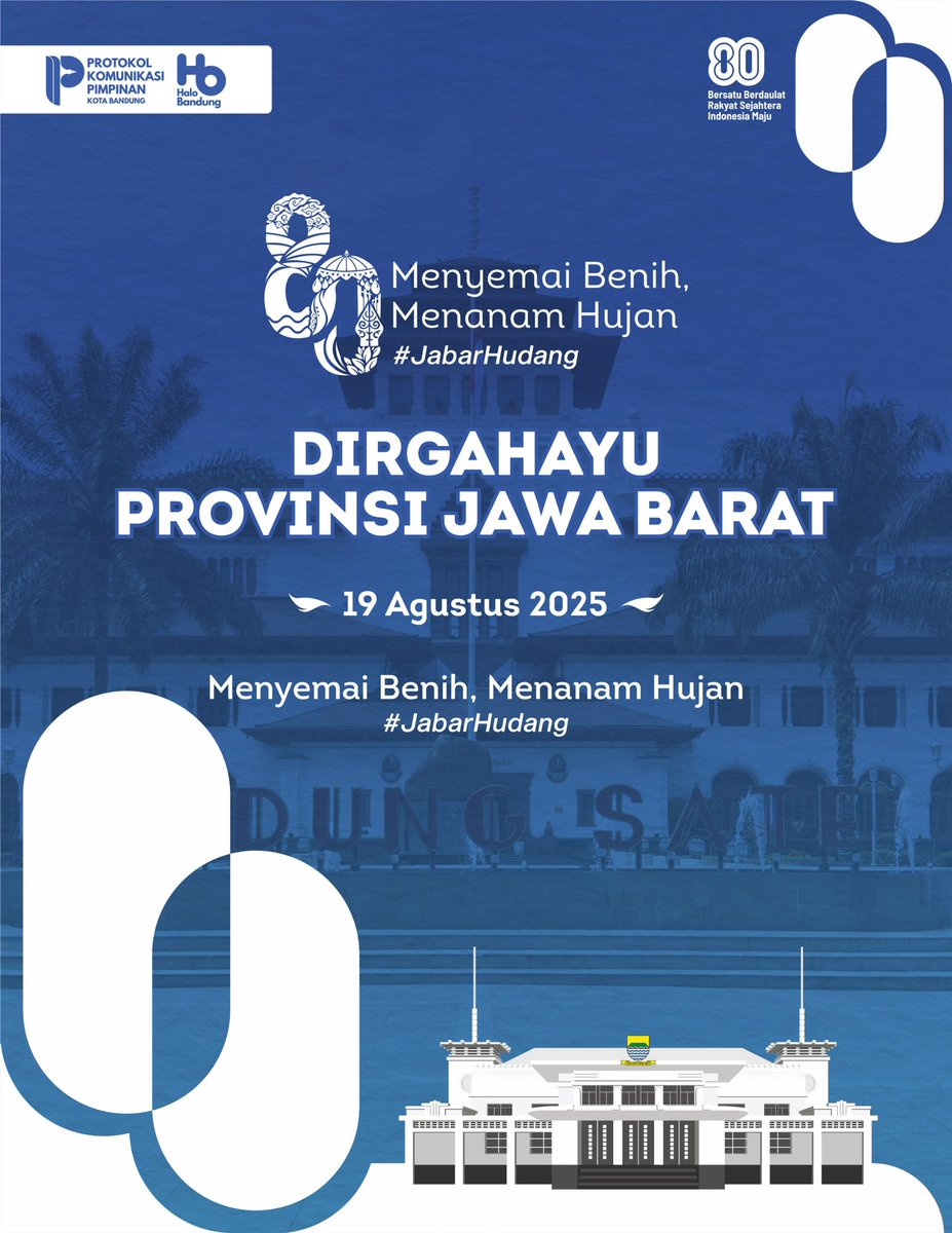 halo_bandung's tweet photo. Dirgahayu Ke-80 Provinsi Jawa Barat ✨ 

Dengan semangat “Menyemai Benih, Menanam Hujan”, mari kita bersama-sama menjaga bumi, menumbuhkan harapan, dan membangun Jawa Barat Istimewa🙏🏻

@DediMulyadi71 
@farhanpenyiar 
@erwinafandise 

#FarhanErwin #BandungUTAMA https://t.co/lPexPCtcQf