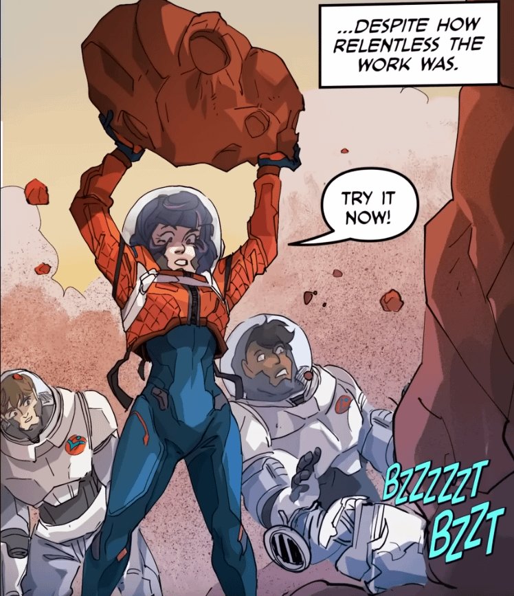 liespiach's tweet image. one of my favorite headcanons is that Juno has physical capabilities more akin to someone like soldier 76. like I genuinely think she's more comparable to someone from the super soldier programme to any normal human.