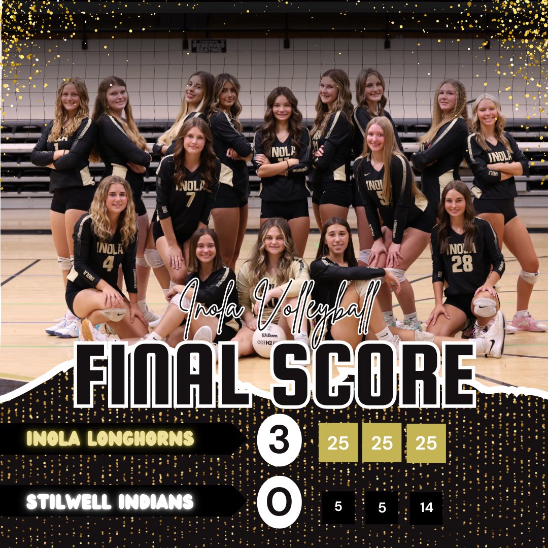 The Longhorns move to 7-3 on the season with a sweep of the Stilwell Indians! 🧹🧹

Next up: a matchup with the Oologah Mustangs tomorrow night in Inola! 

#InolaVBFamily | #WeAreInola | #NoShortcutsNoExcuses