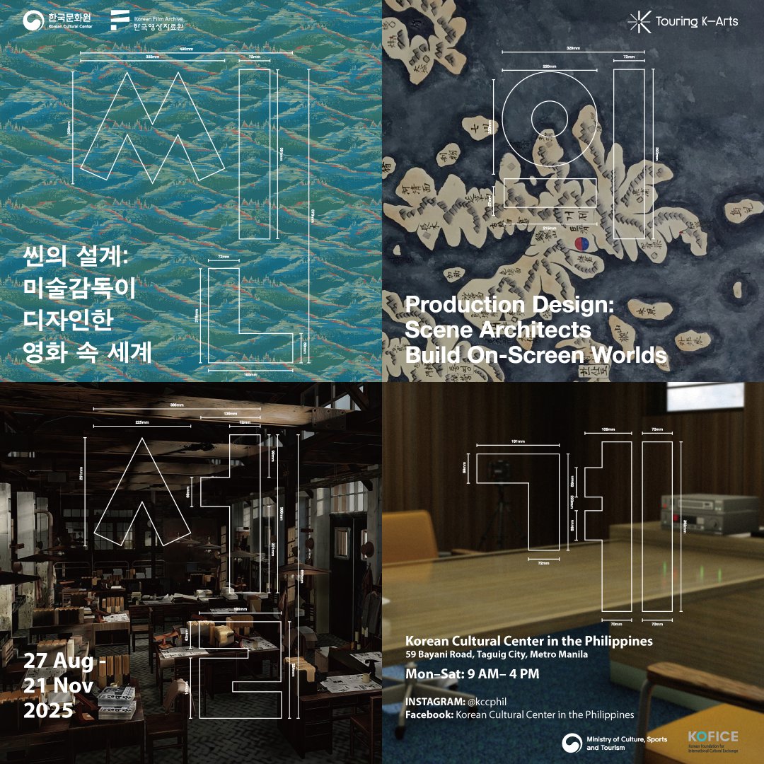 KCCPHIL's tweet image. 🎥 Explore the behind-the-scenes magic of Korean films at 𝙋𝙍𝙊𝘿𝙐𝘾𝙏𝙄𝙊𝙉 𝘿𝙀𝙎𝙄𝙂𝙉: 𝙎𝘾𝙀𝙉𝙀 𝘼𝙍𝘾𝙃𝙄𝙏𝙀𝘾𝙏𝙎 𝘽𝙐𝙄𝙇𝘿 𝙊𝙉-𝙎𝘾𝙍𝙀𝙀𝙉 𝙒𝙊𝙍𝙇𝘿𝙎 

📆 27 August - 21 November | 9AM to 4PM

#ProductionDesign #SceneArchitectsBuildOnScreenWorlds #KCCPhil