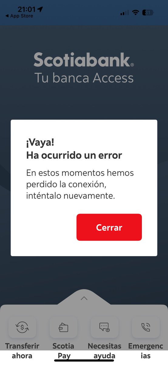 <a href="/Scotiaayuda_CL/">ScotiaAyuda</a> 
Por qué no se ha podido acceder durante todo el día a la web vía computador o vía app y al intentarlo aparece este aviso…