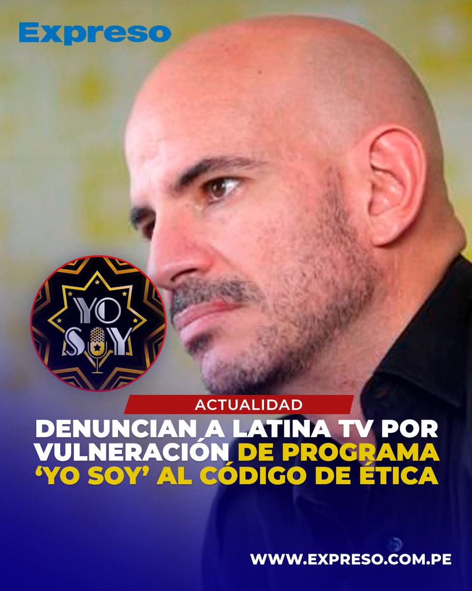📌 Latina Televisión fue denunciada este lunes por el periodista y analista político C. Alfredo Vignolo G. del V., especialista en legislación televisiva, quien acusó al programa ‘Yo Soy’ de vulnerar de manera flagrante el Código de Ética de la Sociedad Nacional de Televisión