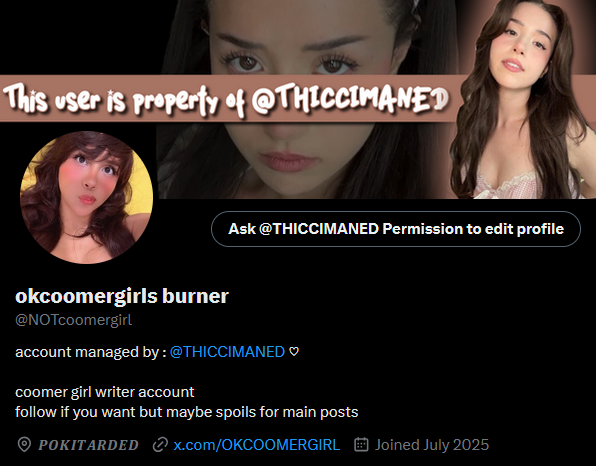 NOTcoomergirl's tweet photo. ⠀
this account and the ( former ) owner
are now property of @THICCIMANED .
⠀
life is easier being a retarded puppygirl who needs permission from her 𝙈𝙤𝙢𝙢𝙮 to do anything at all !

she ' ll be busy worshiping
𝐏𝐎𝐊𝐈𝐅𝐄𝐄𝐓 , 𝐏𝐎𝐊𝐈𝐏𝐈𝐓𝐒 , and 𝐏𝐎𝐊𝐈𝐃𝐈𝐂𝐊
⠀ https://t.co/oDPeJkGuiJ
