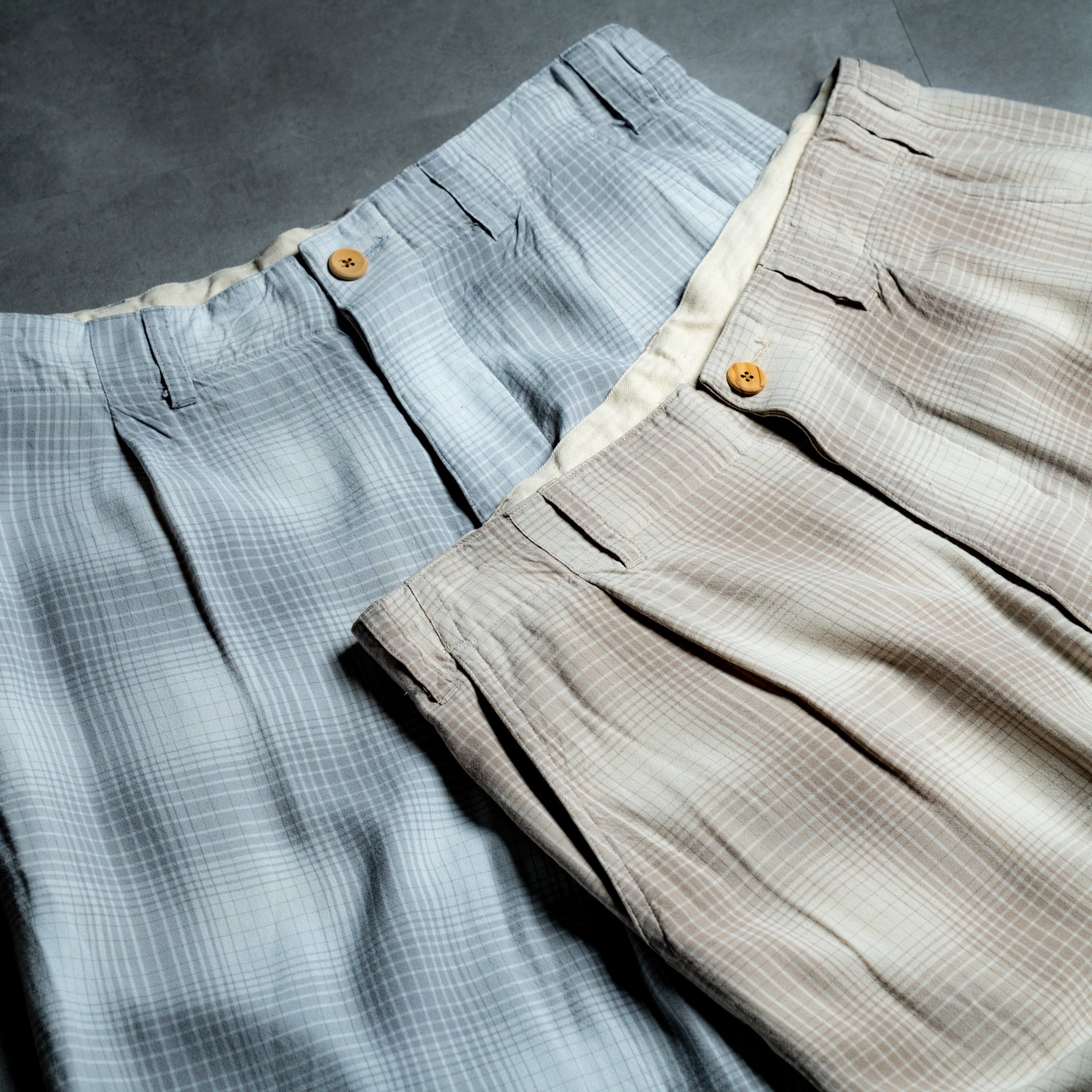 MAISON KINEMA Rayon check shirt かわしまたかひろ kinema] We