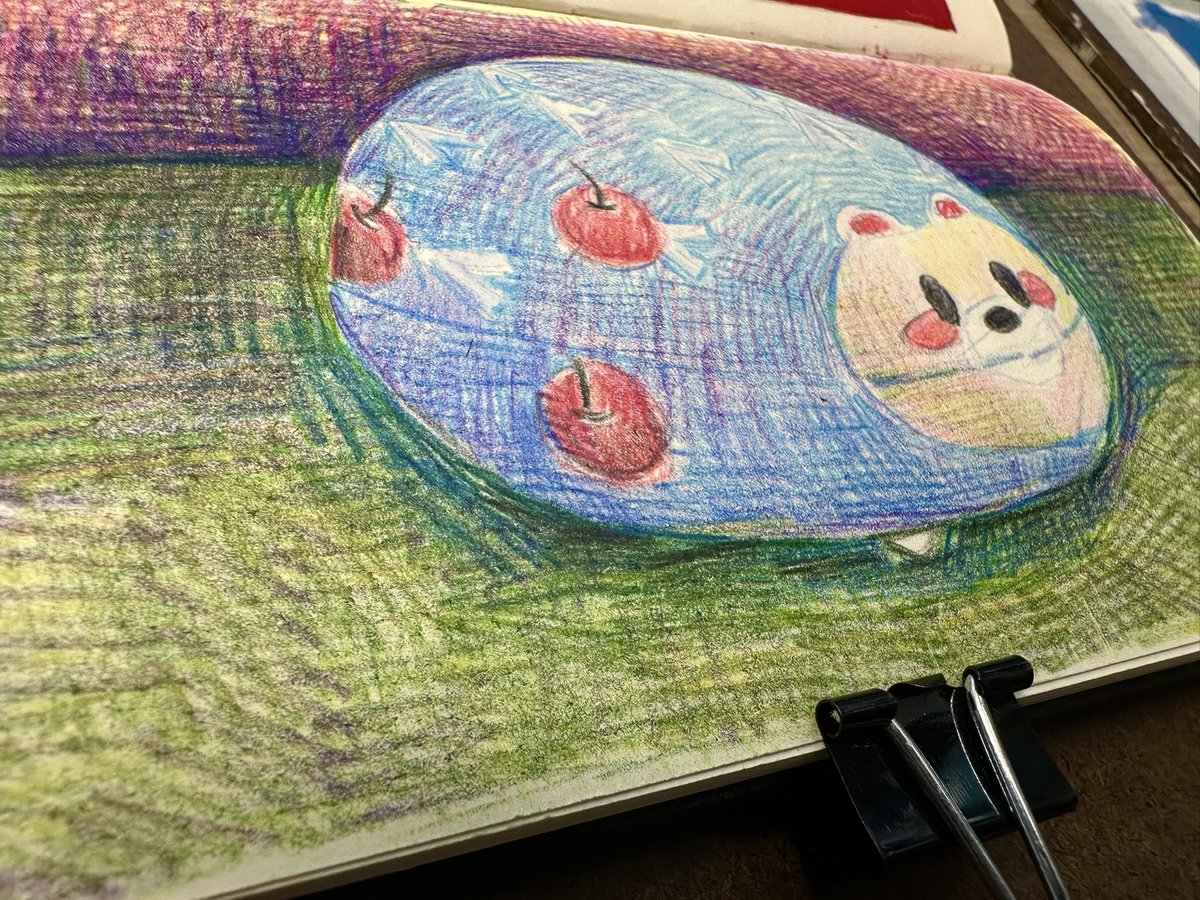 Color pencil drawing of a toy in the house. #toys #colorpencil #moleskine #drawing