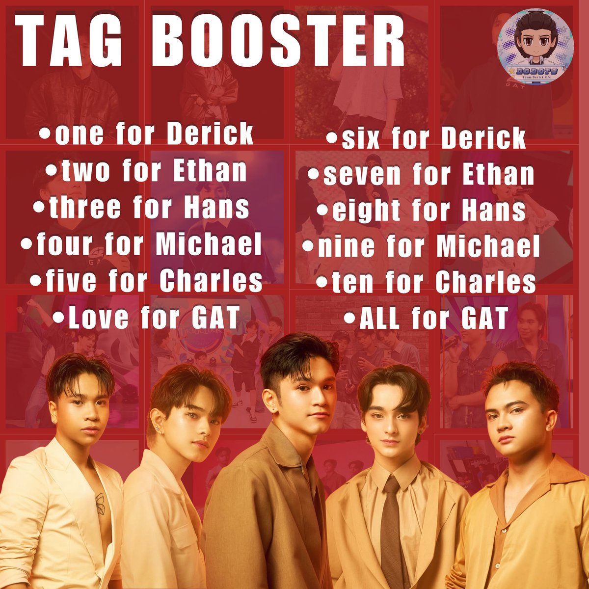 teamderickofc's tweet photo. [ TAG BOOSTER ] 

Retweet and engage!
Let's unlock 50 replies here

GAT SA SHOWTIME

#GATsaItsShowTime
#GATDerick https://t.co/Ea8VIQHEoZ