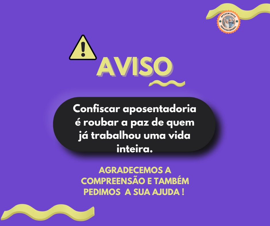 Fátima Mongelli (@fatima_mongelli) on Twitter photo Os aposentados merecem respeito! Srs. Ministros, julguem o art. 149 da EC103/19 inconstitucional para assegurar uma velhice justa e digna.
@nunesmarquesK
<a href="/MinAMendonca/">André Mendonça</a>
<a href="/Cristianozaninm/">Cristiano Zanin Martins</a>
<a href="/FlavioDino/">Flávio Dino 🇧🇷</a>
👇
Confisco Destruidor
#AposentadoriaDigna Os aposentados merecem respeito! Srs. Ministros, julguem o art. 149 da EC103/19 inconstitucional para assegurar uma velhice justa e digna.
@nunesmarquesK
<a href="/MinAMendonca/">André Mendonça</a>
<a href="/Cristianozaninm/">Cristiano Zanin Martins</a>
<a href="/FlavioDino/">Flávio Dino 🇧🇷</a>
👇
Confisco Destruidor
#AposentadoriaDigna