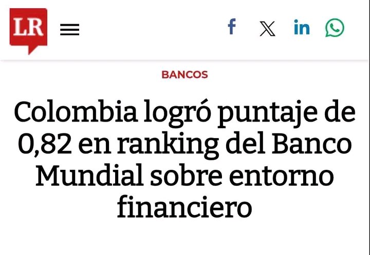 #PetroEresResponsable que el Banco Mundial haya ingresado a Colombia en el grupo de las 50 economías con mejor entorno financiero en el mundo, destacándose como un referente en inclusión y competitividad. Ahora que irán a decir los srs. de la <a href="/ANDI_Colombia/">ANDI</a> y <a href="/BruceMacMaster/">Bruce Mac Master</a>