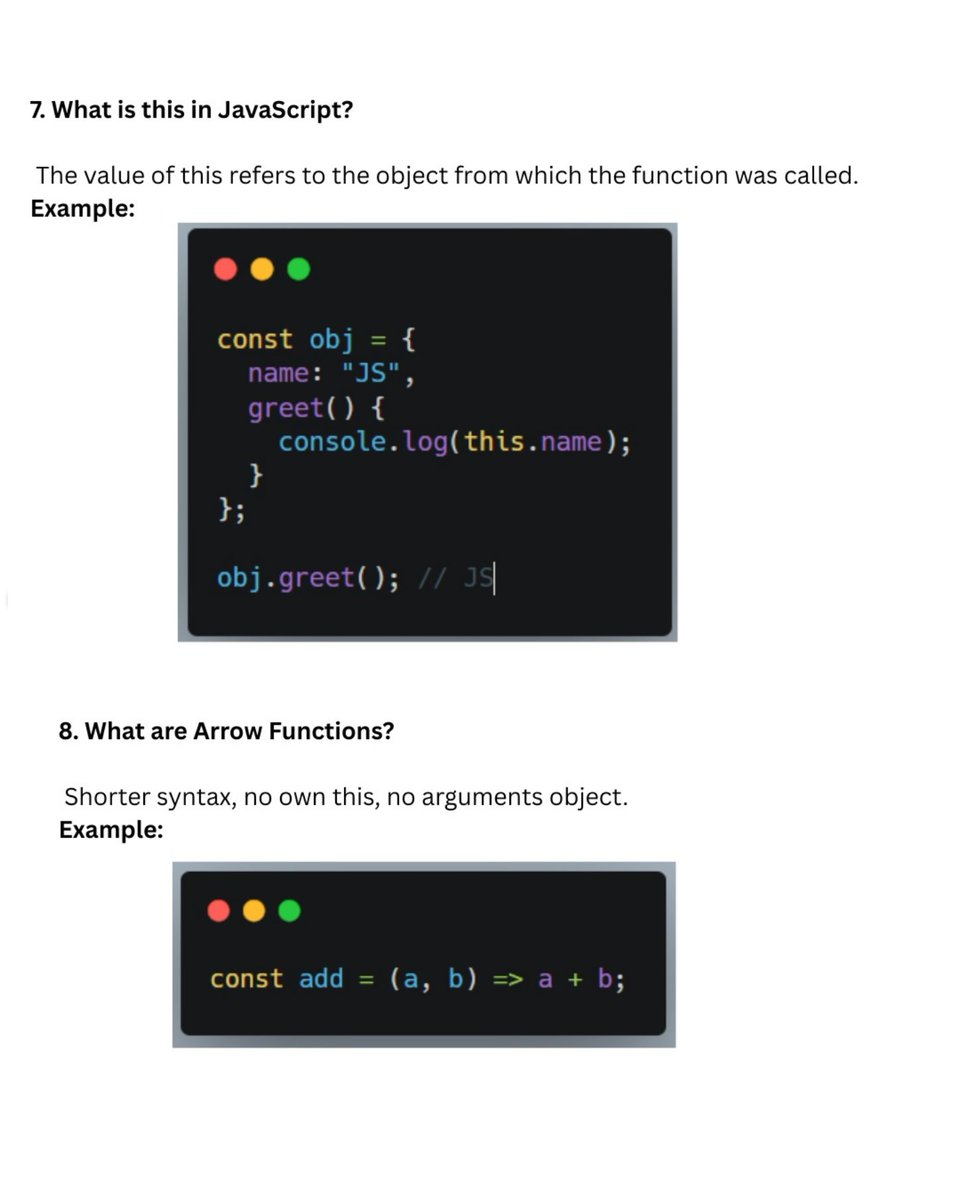 reactdevz's tweet image. JavaScript interview questions