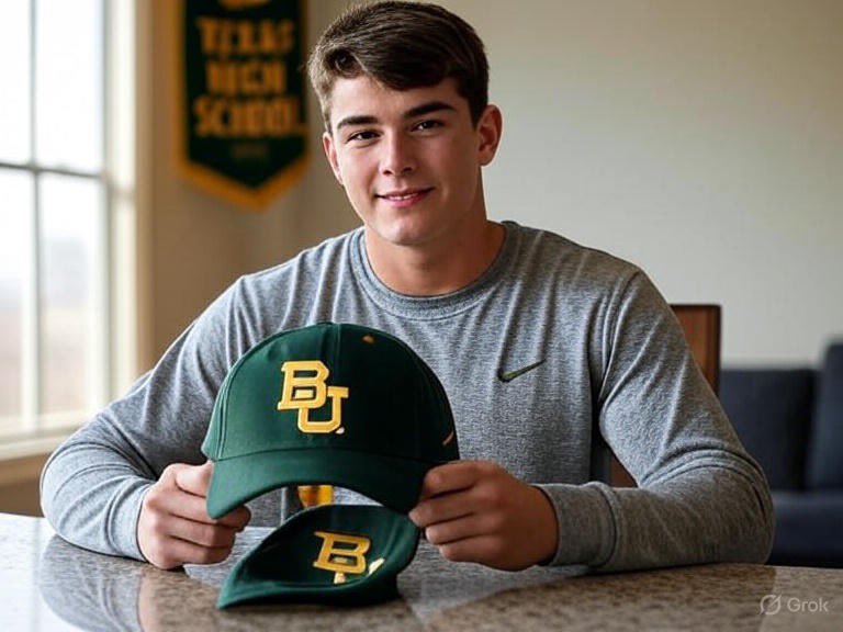 Send_The_House's tweet photo. BOOM 💥 The nation’s No. 1 recruit, Eli Epperson, is staying home and heading to Waco 🐻💚💛

Texas’s own just committed to @BUFootball — a MASSIVE win for the Bears.

Future star. Hometown hero. Program changer. #SicEm | #Baylor | #EppersonEra https://t.co/s6gMfu35l9