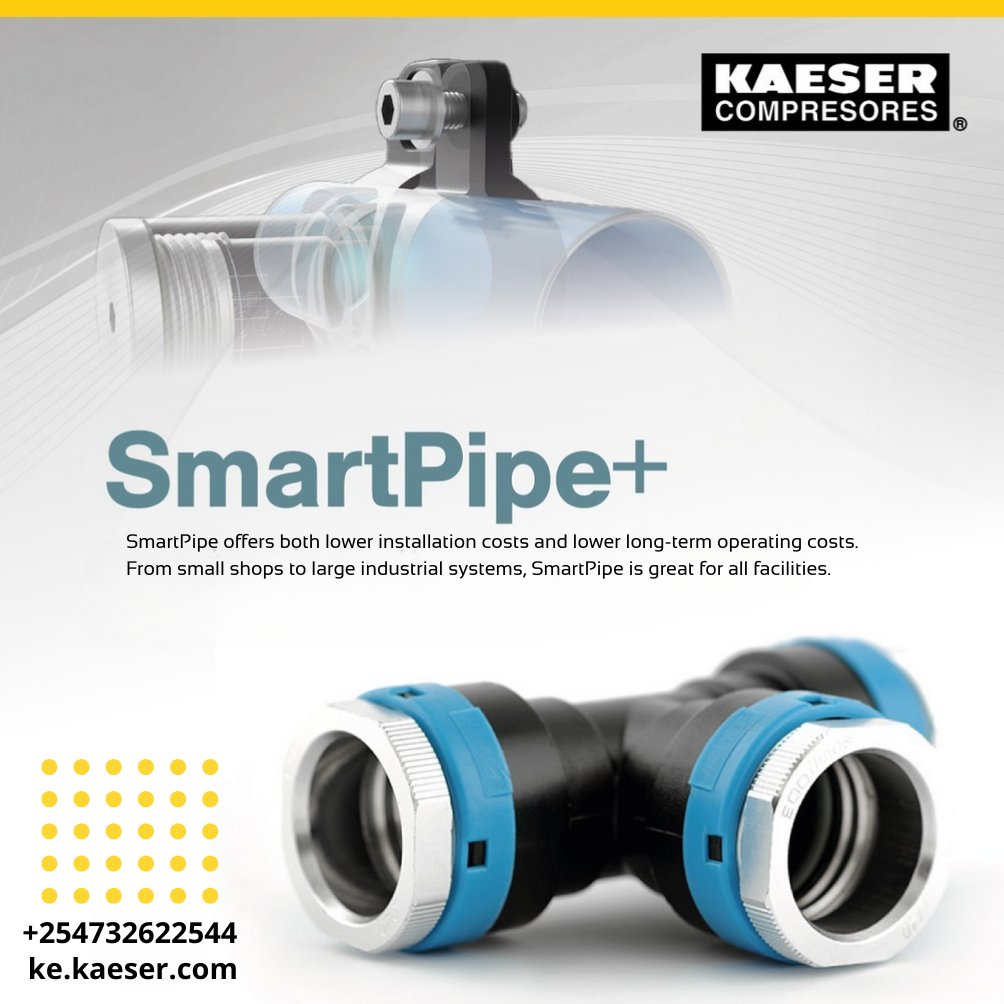 KaeserCompress1's tweet image. 🔵 SmartPipe – Smarter Air Piping Solutions
Lower installation costs. Lower long-term operating costs.
From small workshops to large industrial systems, SmartPipe delivers efficiency for every facility.

📞 +254 732 622 543 

#KaeserKenya #SmartPipe #EfficiencyInEveryBreath