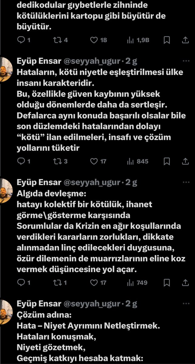 Tartışmalar sertleşip kutuplaşmalar keskinleşince, insan Don Kişot psikolojisine kapılıyor. Hedefe koydukları kişileri tasavvurlarında canavarlaştırırken, -gerçek canavarlar diyeyim- gölgelerinde bitiyorlar. 
Takıntılı tartışmaların sanırım doğal süreci böyle işliyor.