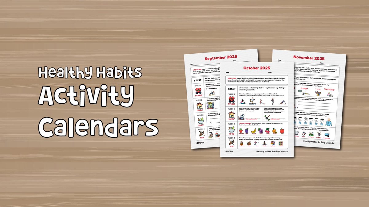 Kick off the school year with some fun!
Grab FREE monthly Healthy Habits Activity Calendars for your students from PLT4M and @pe4everykid!
