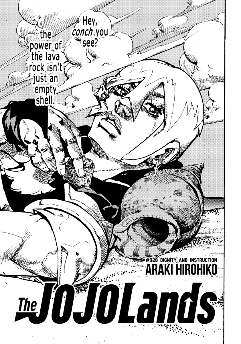 Brunch4D's tweet photo. This Chapter of JoJolands is genuinely some of Araki s best work both Artistically and Storytelling-wise. https://t.co/uViMTdTHxM