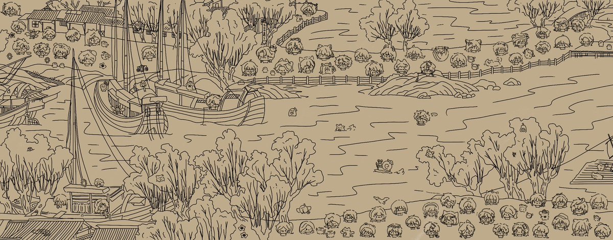 melonwheattea's tweet image. 《500追感謝賀圖&amp;amp;清明上河圖3》
真的很感謝各位的參加～
我會繼續加油的！！
（人在哪裡 自己找喔☺️🫵

（tag有億點多
#達人繪 #佐品集 #Graal_art #CetroArt #閉卡索 #齊美博物館 #昴咪 #山酷verymuch #鐵畫INKGO #讓里來畫 #天啊你看 #我畫逆 #變畫無常 #Draw尼Chill #凱藝詩 #清明上河圖