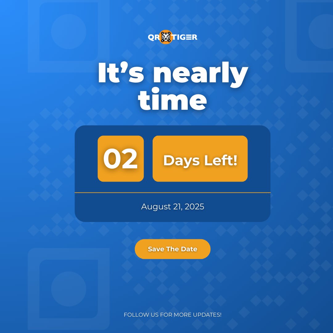 If you’ve got plans this August 21, make room. 
Big day = big savings for your next business tool.

Use code: TIGERVERSARY7 and go to qrcode-tiger.com

Like and follow so you don’t miss it.
#SaveTheDate #QRCode #QRTIGER