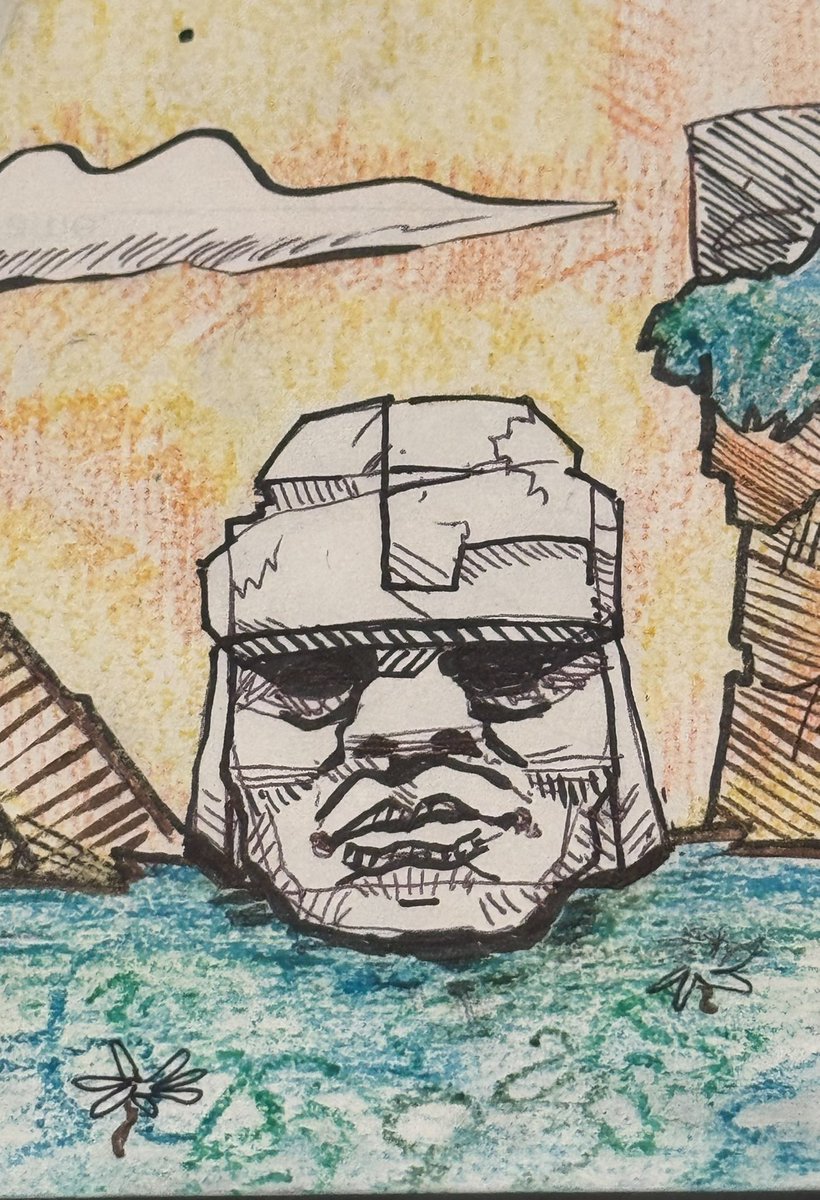 krunglez's tweet photo. Olmec. Experimenting a bit w traditional before bed! https://t.co/OoQiLoFvQO