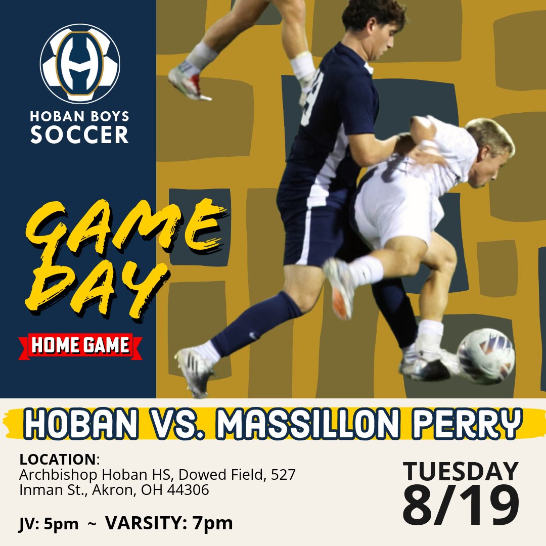 Hoban_Soccer's tweet photo. #HomeGameAlert🚨 Come out tomorrow to cheer on the Knights as they take on Massillon Perry at Dowed Field. ⚽ 

#GoHobanGo⚔️ #HobanSoccer #GoKnights https://t.co/mG0nKzWCCk