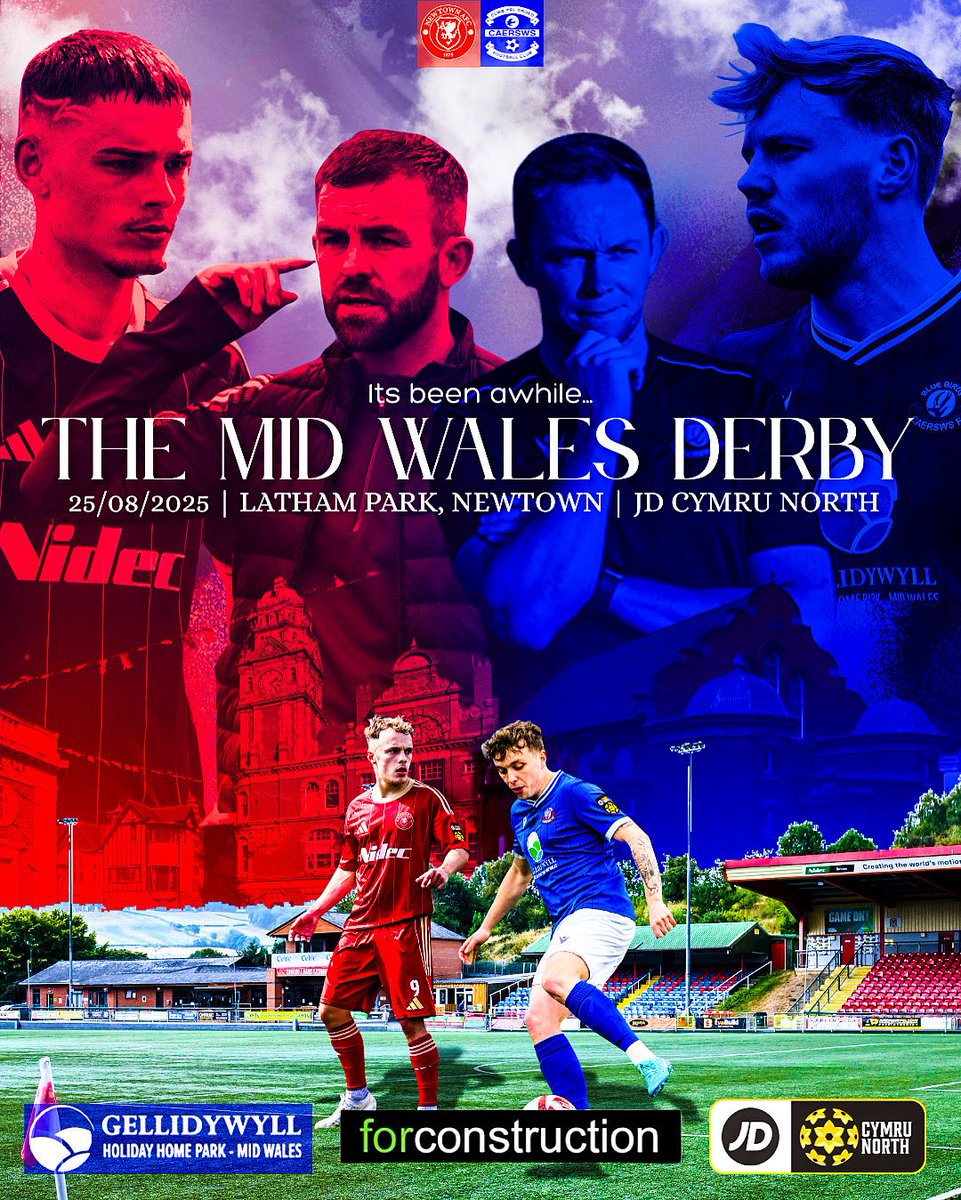 Next up for our first team is the highly anticipated Mid Wales Derby against local rivals Newtown away at Latham Park 👀

What a great way to spend your bank holiday!! You do not want to miss our first league meeting in years! 🤩

🗓️25/08/2025 | ⏰2:30PM Kick Off

#JDCymruNorth