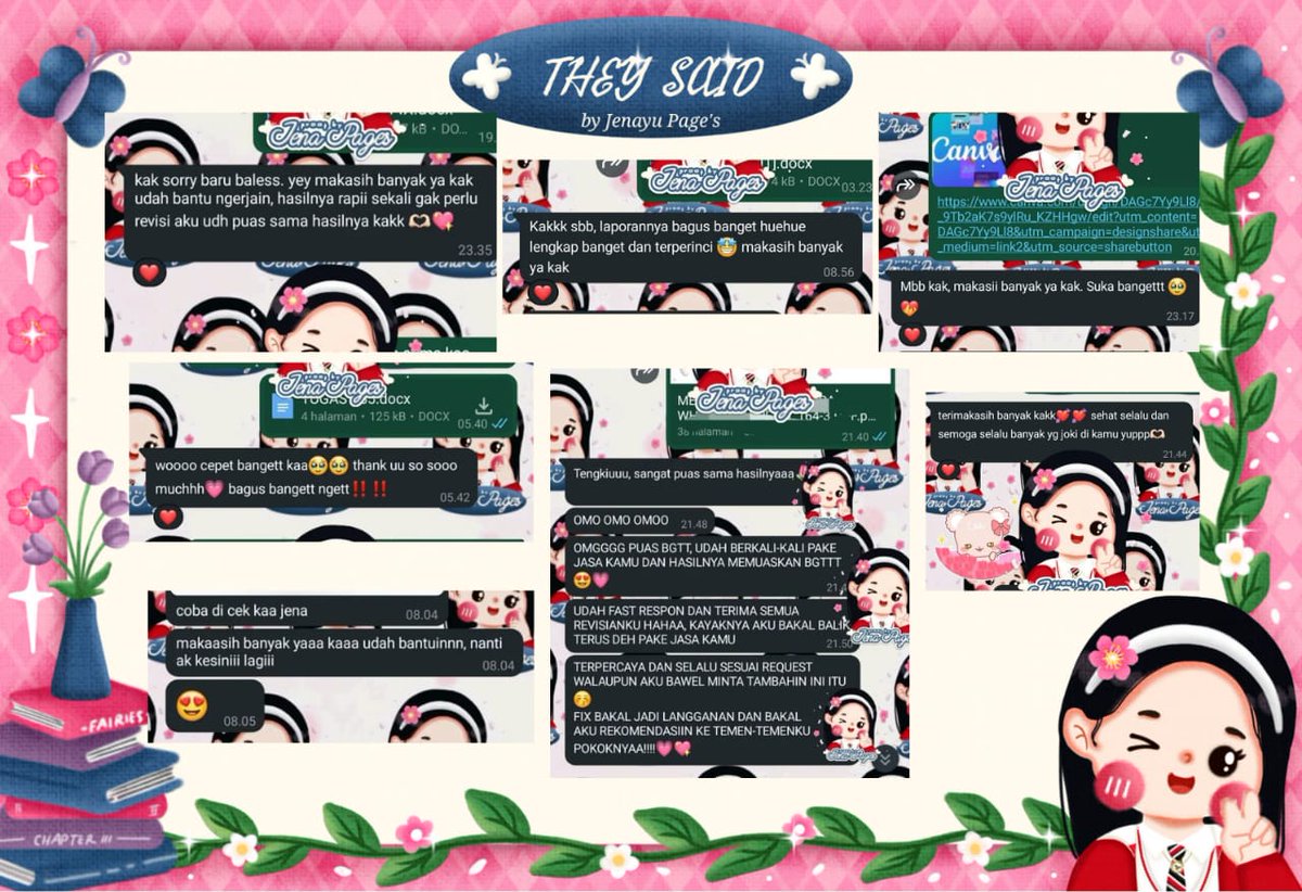 Bisa joki tugas ke <a href="/periq/">𝐉𝐞𝐧𝐚 ᡣ𐭩 ─ Joki Tugas 2500+ proofs</a> aja kak! 💗 langsung drop detail tugasnya aja biar langsung dikerjakan 🏃🏻‍♀️💨

—— 2.000+ orders &amp; testimonials
—— trusted 100%!

🎀 ꒰ more info ꒱ : s.id/Whatsapp-jenayu

#zonauang #jokitugas