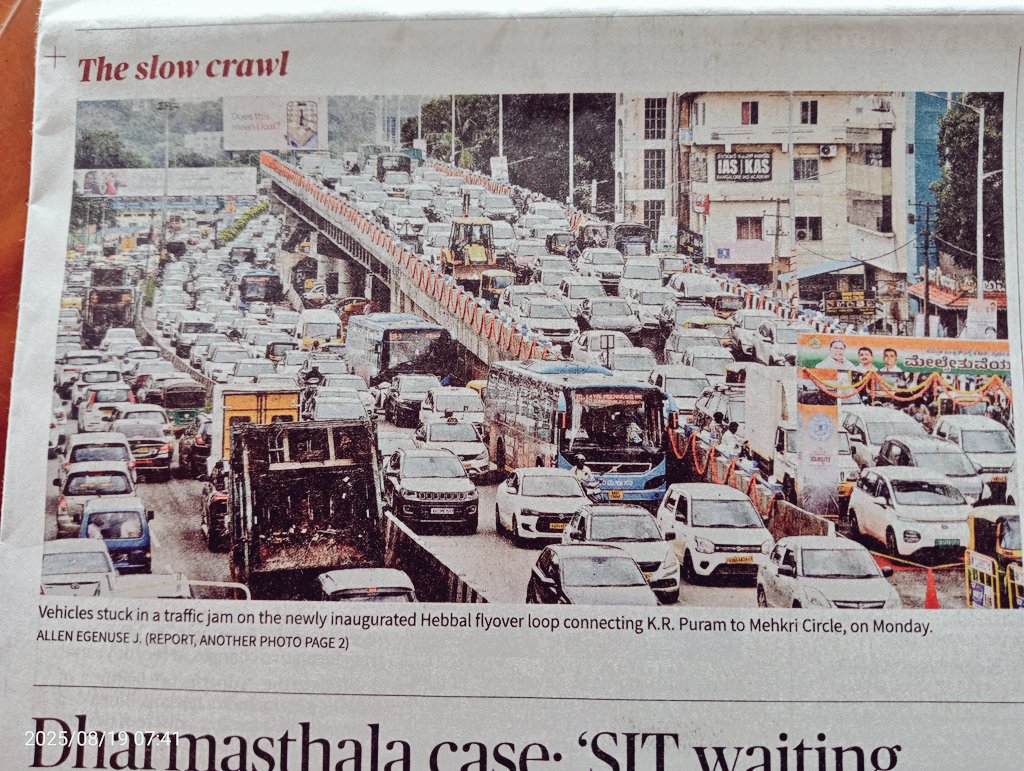 Captain Vishwaguru 🗿 (@captvishwaguru) on Twitter photo The promise of "solving" traffic didn't even last 1 day.
<a href="/DKShivakumar/">DK Shivakumar</a> How long before you promise another 20-lane flyover and 10-lane tunnel road to finally solve traffic? The promise of "solving" traffic didn't even last 1 day.
<a href="/DKShivakumar/">DK Shivakumar</a> How long before you promise another 20-lane flyover and 10-lane tunnel road to finally solve traffic?