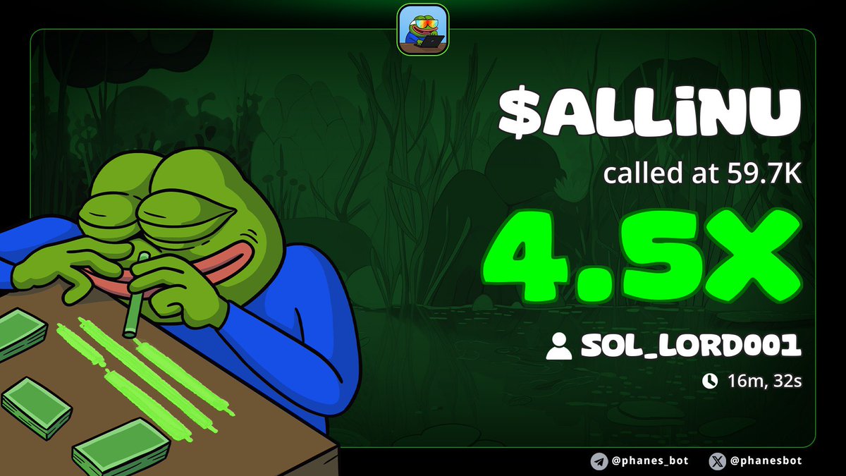 4.5x profit from my call on $ALLINU / $Sol
Private tg frens eating good from early calls 💥 dm for entry 

7MmnLFUvf16tLpSJDmR4PG41LHonyaPdjyxvEeSFpump

Early calls here; t.me/SOL_LORD001