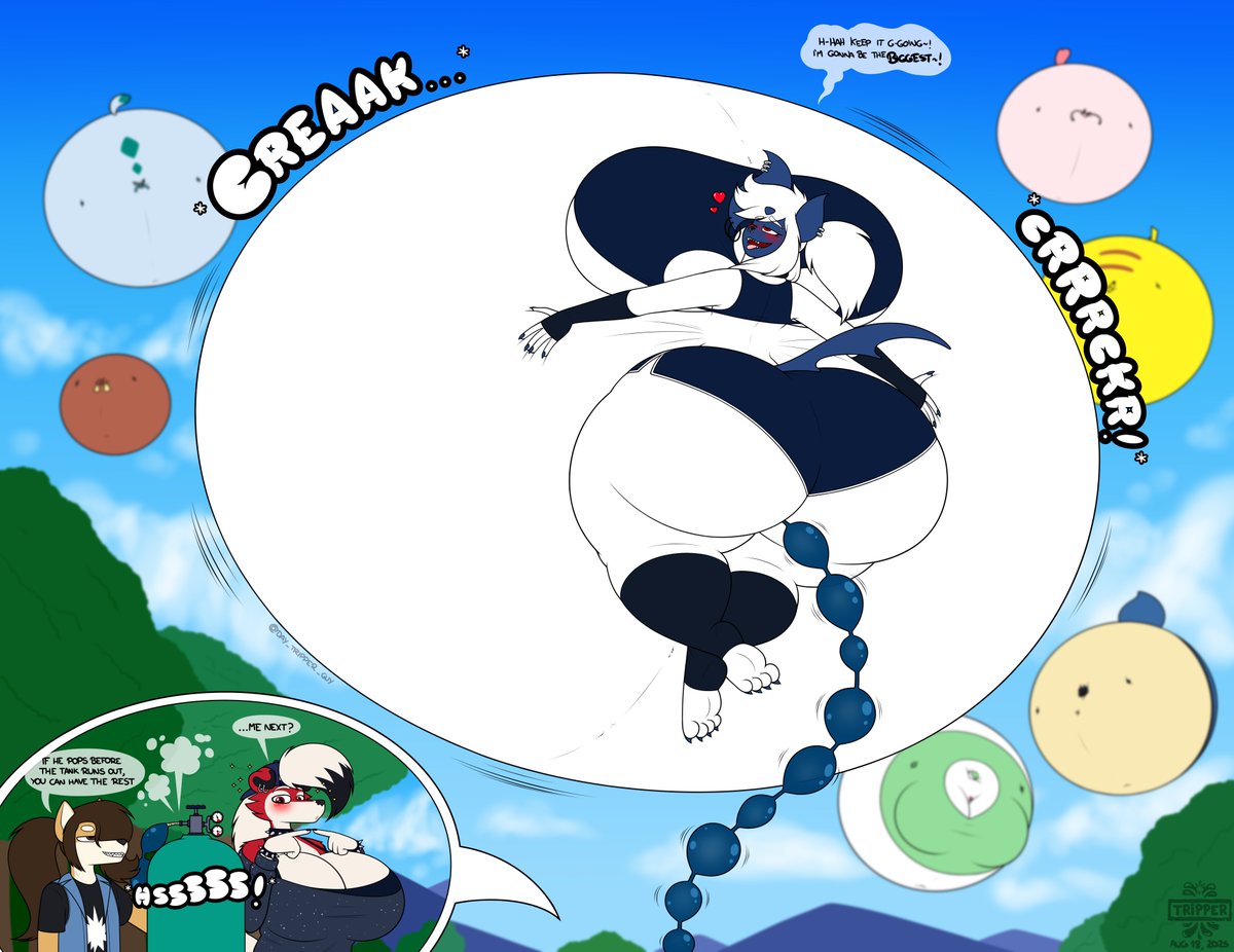 Celebrating #HeliumDay with Floyd and the whole team, with him just about joining them overhead~