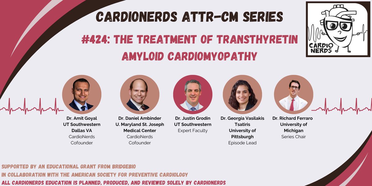 Daniel Ambinder, MD (@dr_danmd) on Twitter photo 🚨 <a href="/CardioNerds/">CardioNerds</a> Cardiac Amyloid Episode! 🚨
Ep. 424: Treatment of Transthyretin Amyloid Cardiomyopathy (ATTR-CM) with <a href="/JLGrodin/">Justin L. Grodin</a>
🎧 cardionerds.com/424-treatment-…
Feat. insights + collaboration with <a href="/RichardAFerraro/">Richard Ferraro</a>, <a href="/gmvasilakis/">Georgia Vasilakis Tsatiris, MD</a>. 🚨 <a href="/CardioNerds/">CardioNerds</a> Cardiac Amyloid Episode! 🚨
Ep. 424: Treatment of Transthyretin Amyloid Cardiomyopathy (ATTR-CM) with <a href="/JLGrodin/">Justin L. Grodin</a>
🎧 cardionerds.com/424-treatment-…
Feat. insights + collaboration with <a href="/RichardAFerraro/">Richard Ferraro</a>, <a href="/gmvasilakis/">Georgia Vasilakis Tsatiris, MD</a>.