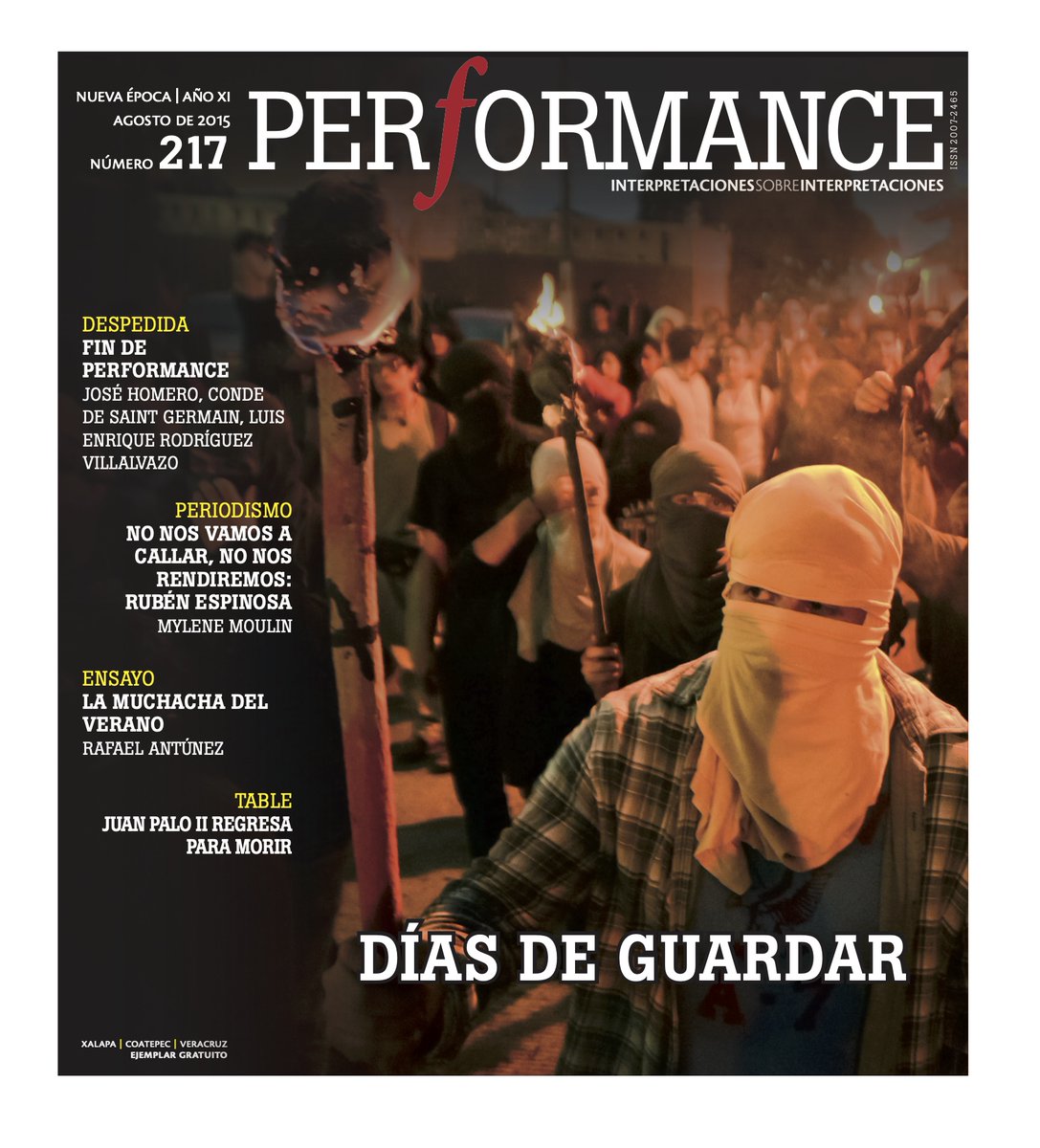 Diez años sin Performance. El 15 de agosto de 2015 publicamos el último número de nuestro periódico artístico y cultural. De abril de 2005 a agosto de 2015, poco más de una década, fue una empresa única en el medio nacional por su autonomía y labor crítica
is.gd/YnFCpo