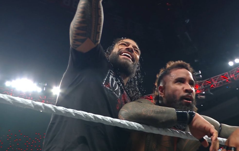 GyrnkSQXMAIVG-6?format=jpg&name=medium Video Goes Viral: Roman Reigns Spears Bron Breakker to Secure Jey Uso’s Victory!