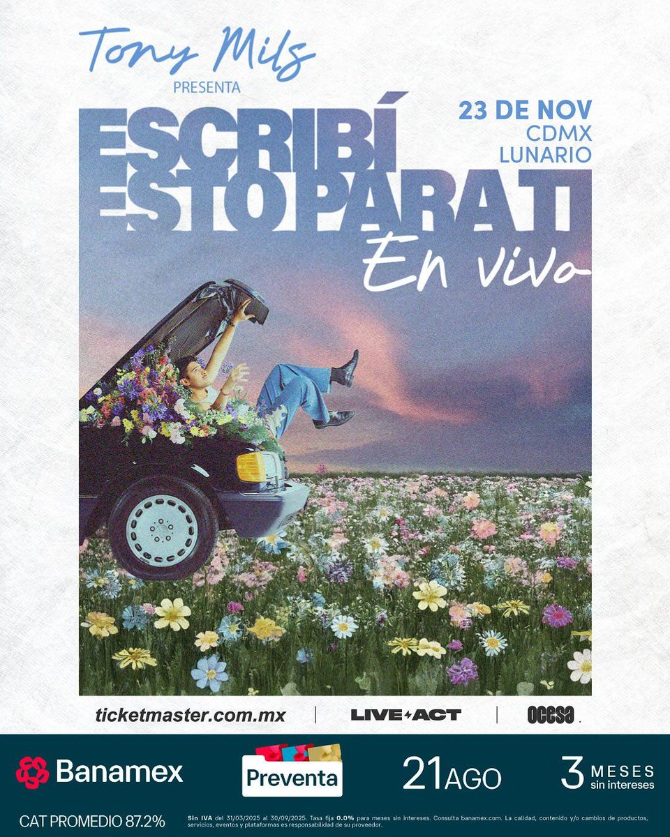 losfestivalers's tweet photo. Hay que ir a apoyar la propuesta de @Tonymils el 23 de noviembre 🙌

La sede de esta date es el @LunarioMx 🤙 https://t.co/VL1nyPOd5k