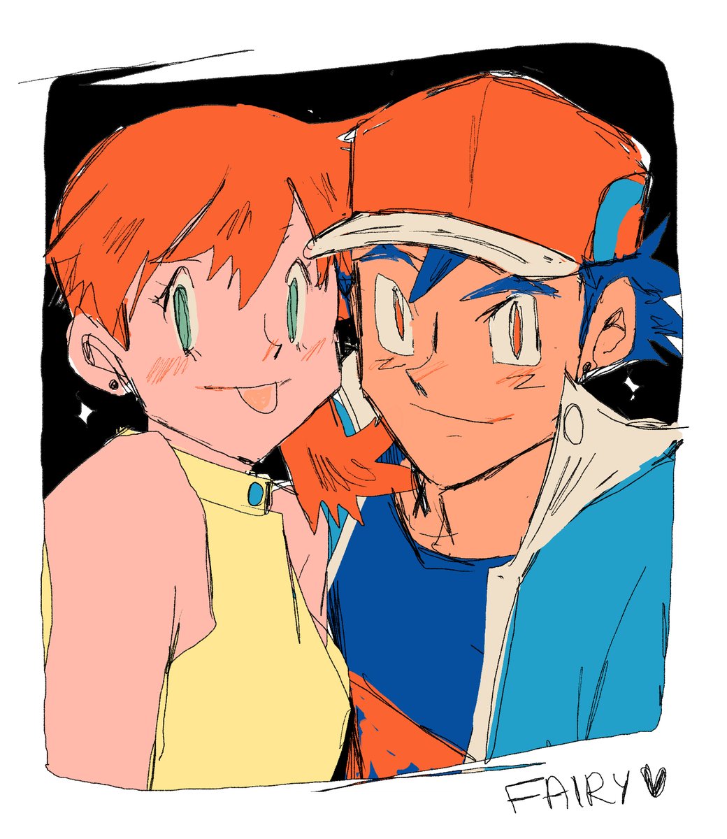 _fairybees's tweet photo. ash and misty doodle /pokeshipping https://t.co/lQdCvD1bdf