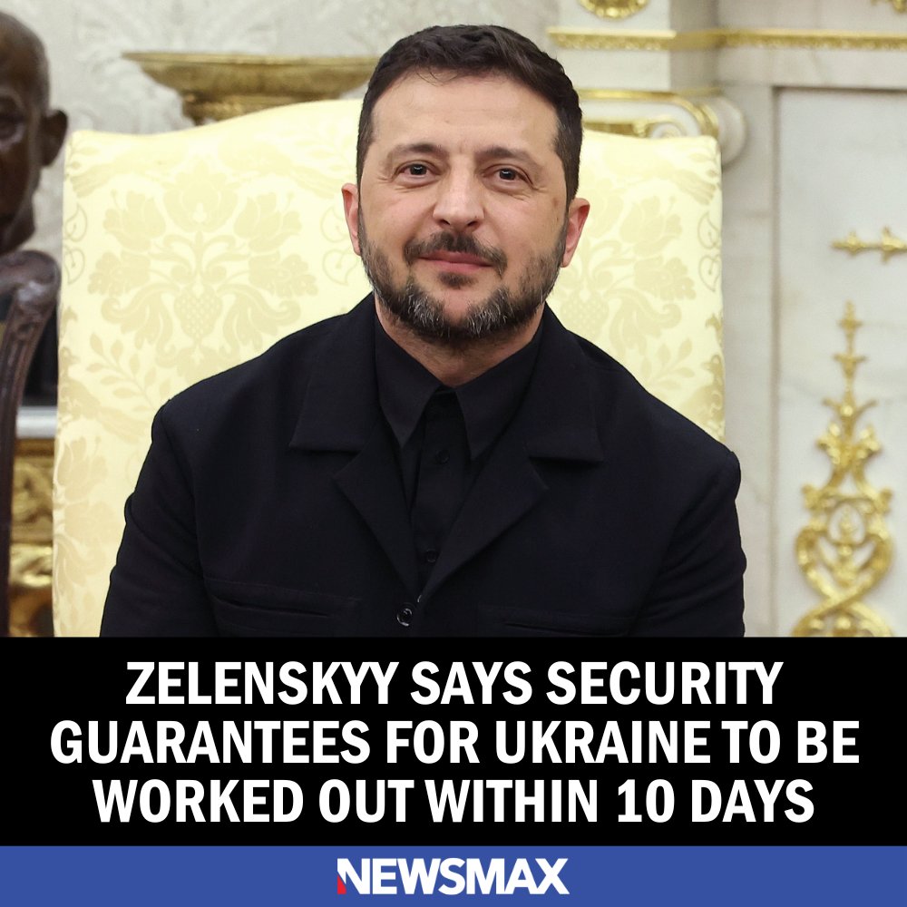 Ukrainian President Volodymyr Zelenskyy: "Security guarantees will probably be 'unpacked' by our partners, and more and more details will emerge. All of this will somehow be formalized on paper within the next week to 10 days."  bit.ly/45vPkzO