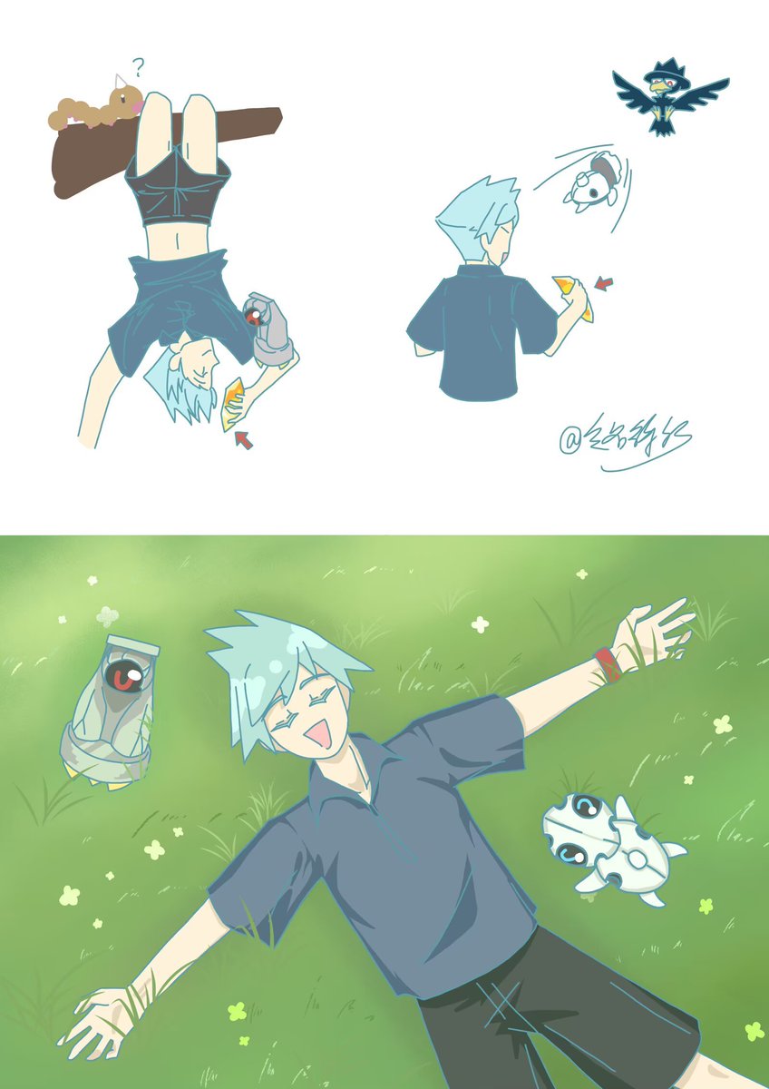 前のシリーズと同じ、ダイゴくんが旅する時に起こるかもしれないの小さなエピソードを描いた!
旅の話が大好きだが、最近は暑すぎて出かける気さえないよ_(:з」∠)_